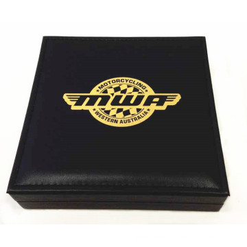 Black PU Leather Packaging Box For Medal Coins